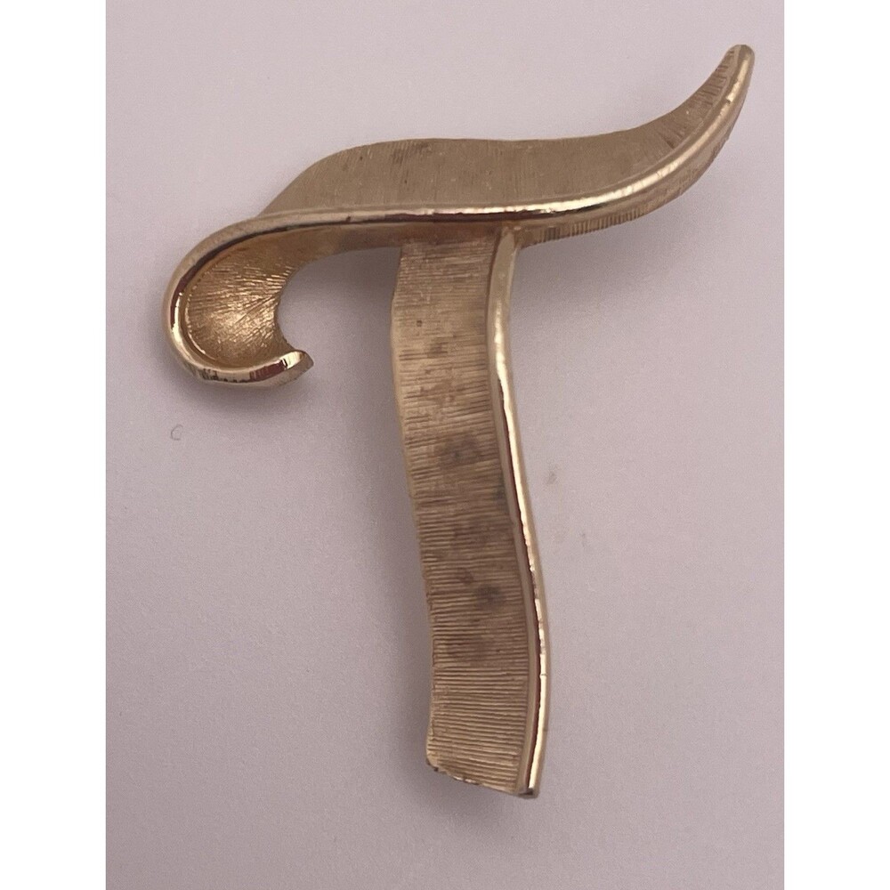 Crown Trifari Letter “T” Vintage Brooch Pin